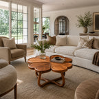 Sculptural Four-Leaf Clover Walnut-Finish Coffee Table