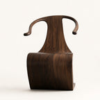 Sculptural Solid Walnut Accent Chair