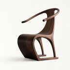 Sculptural Solid Walnut Accent Chair