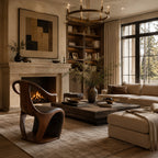 Sculptural Solid Walnut Accent Chair