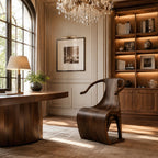 Sculptural Solid Walnut Accent Chair