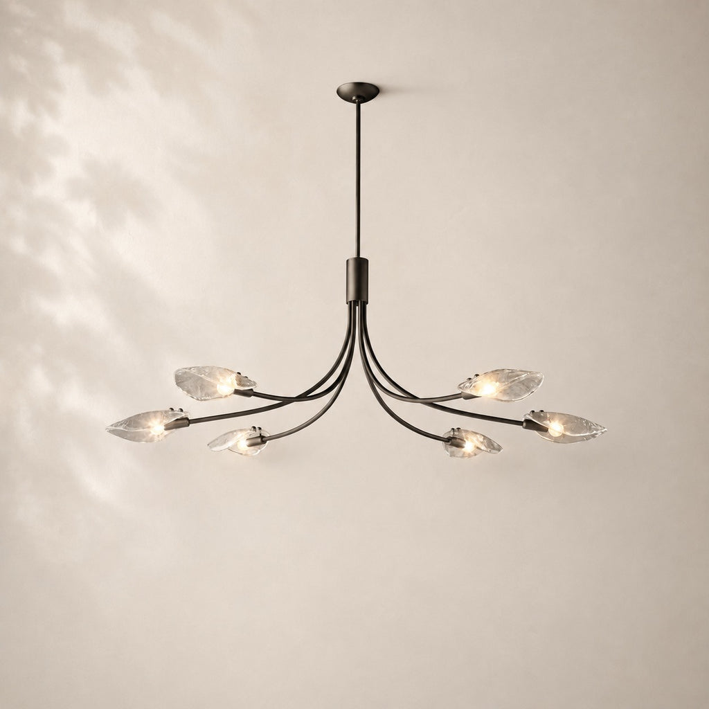 Shelora Glass Linear Chandelier 54"