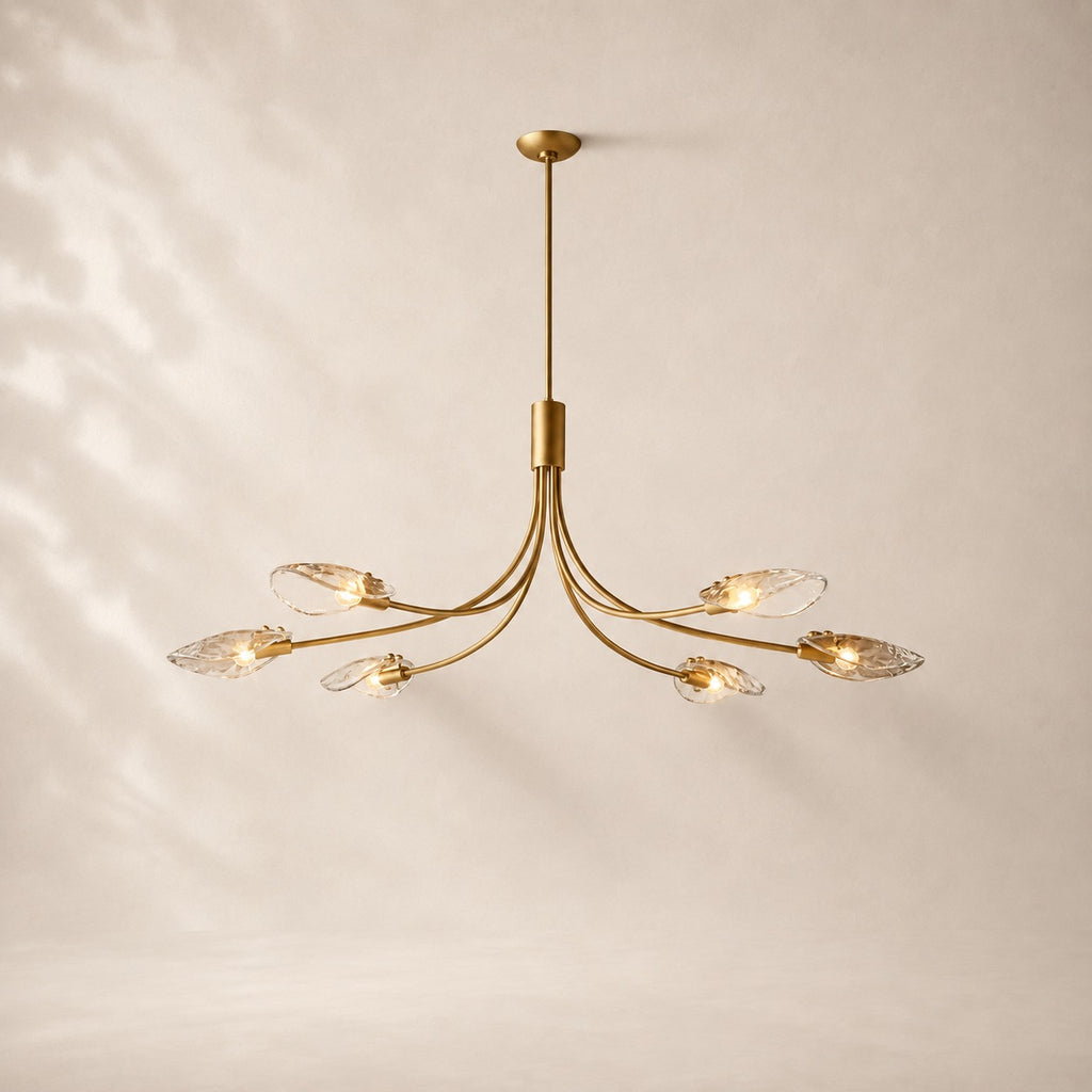 Shelora Glass Linear Chandelier 54"
