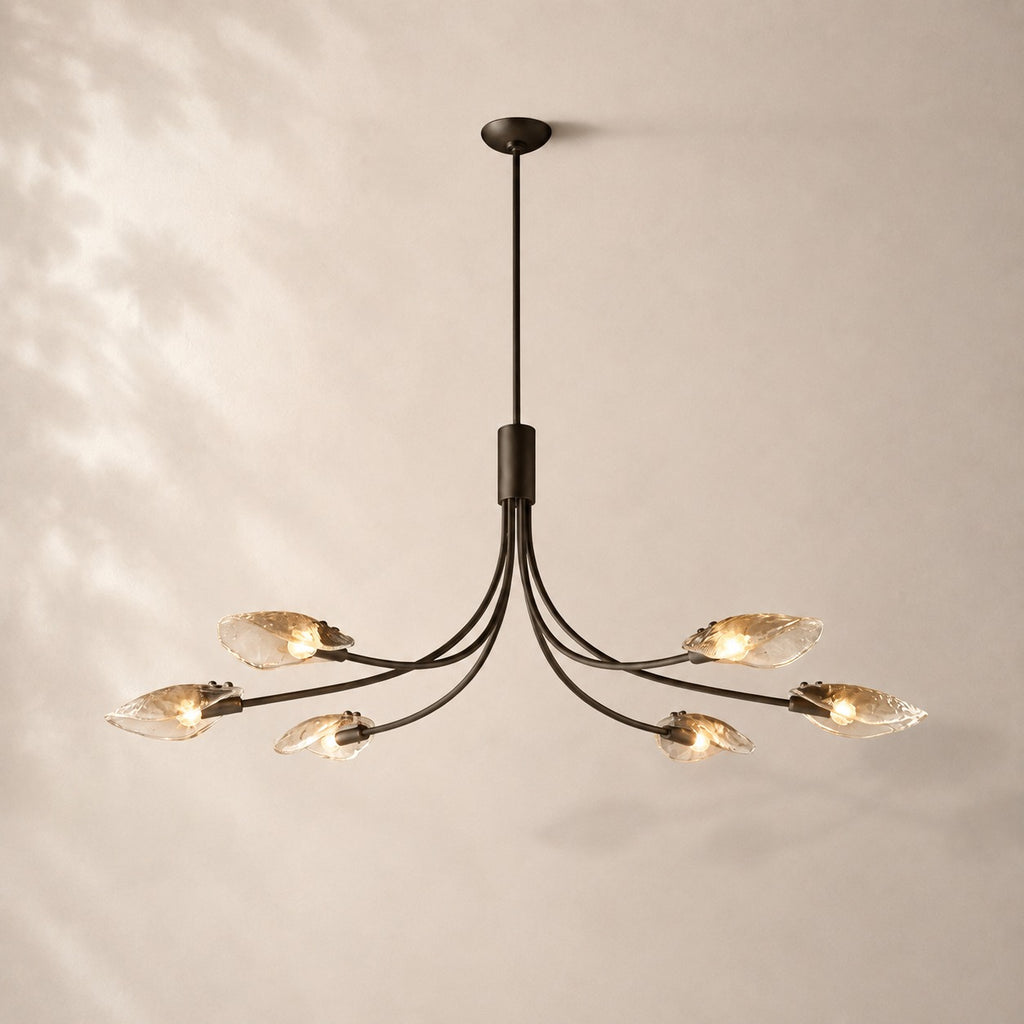 Shelora Glass Linear Chandelier 54"