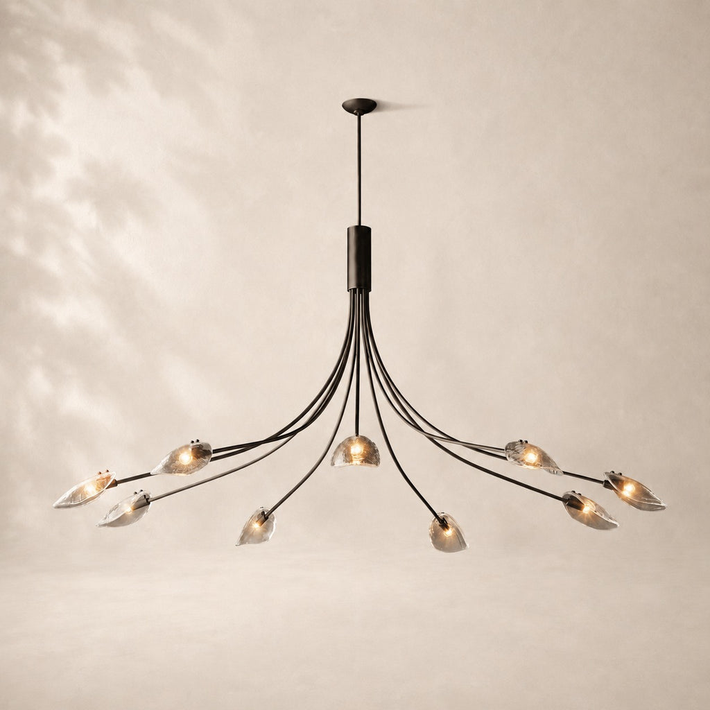 Shelora Glass Round Chandelier 84"