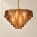 Sirelle Amber Glass Round Chandelier 41"