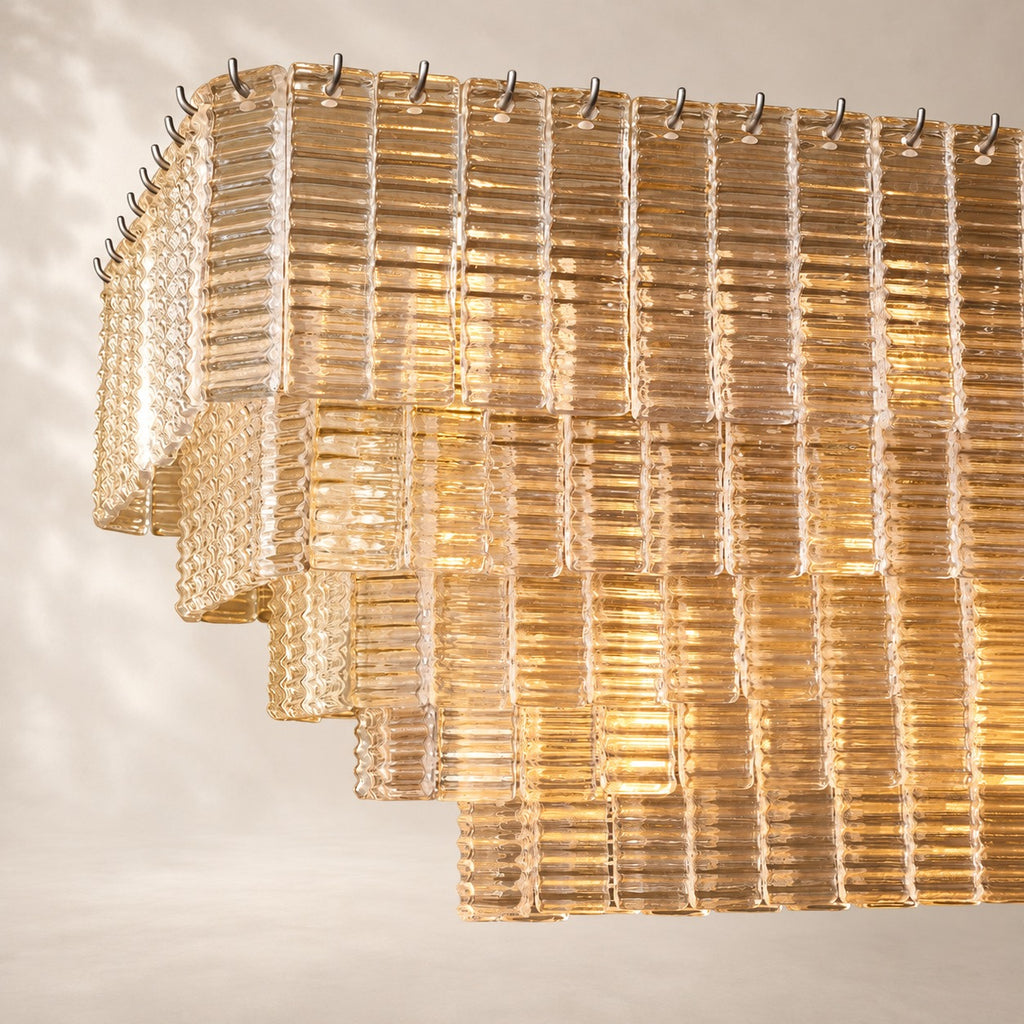 Sirelle Clear Glass Rectangular Chandelier 77"