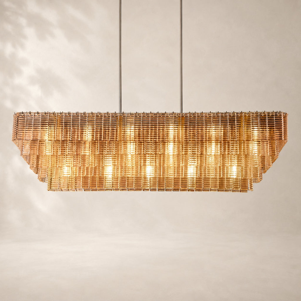 Sirelle Clear Glass Rectangular Chandelier 77"
