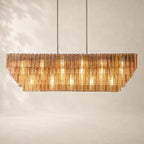 Sirelle Clear Glass Rectangular Chandelier 77"