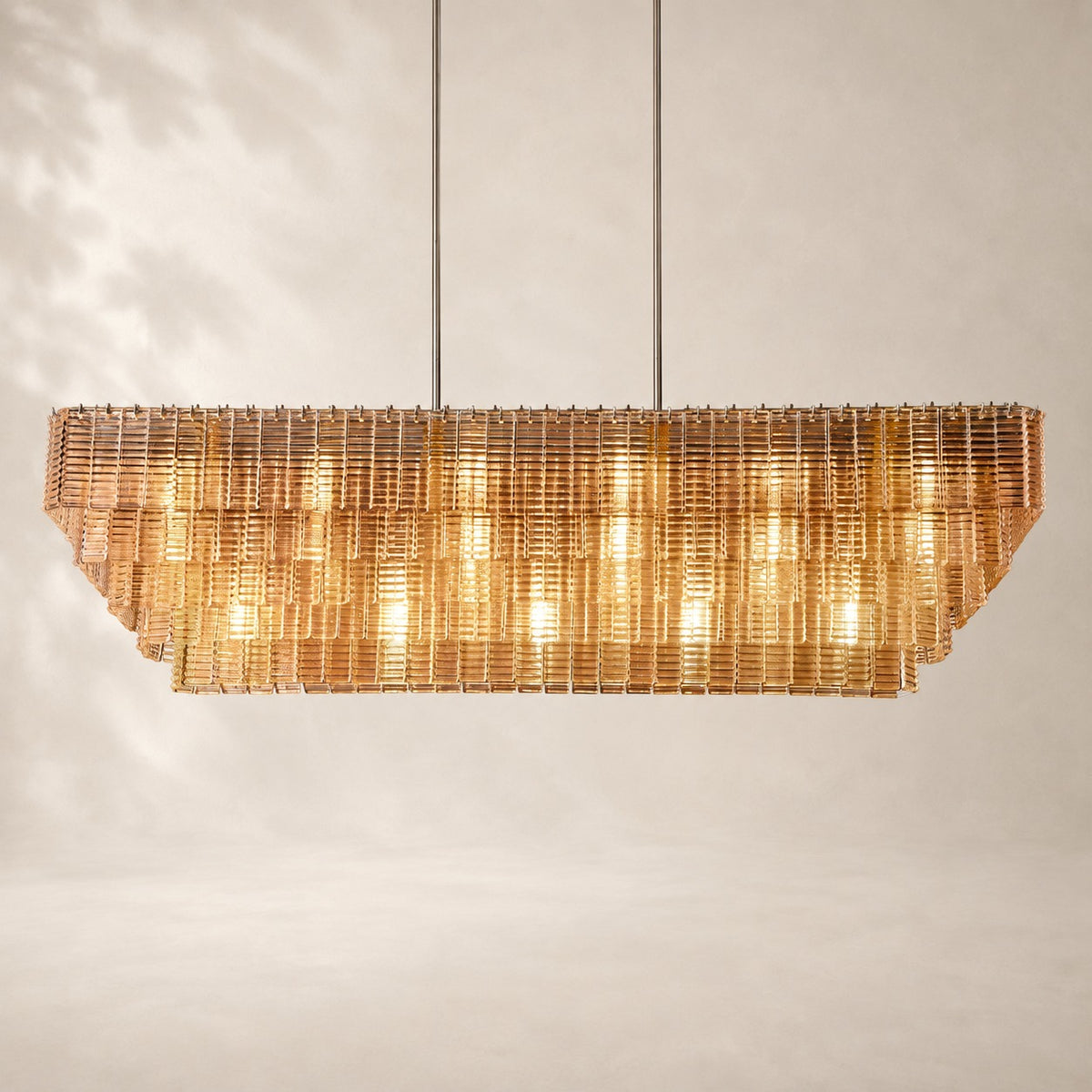 Sirelle Clear Glass Rectangular Chandelier 77"