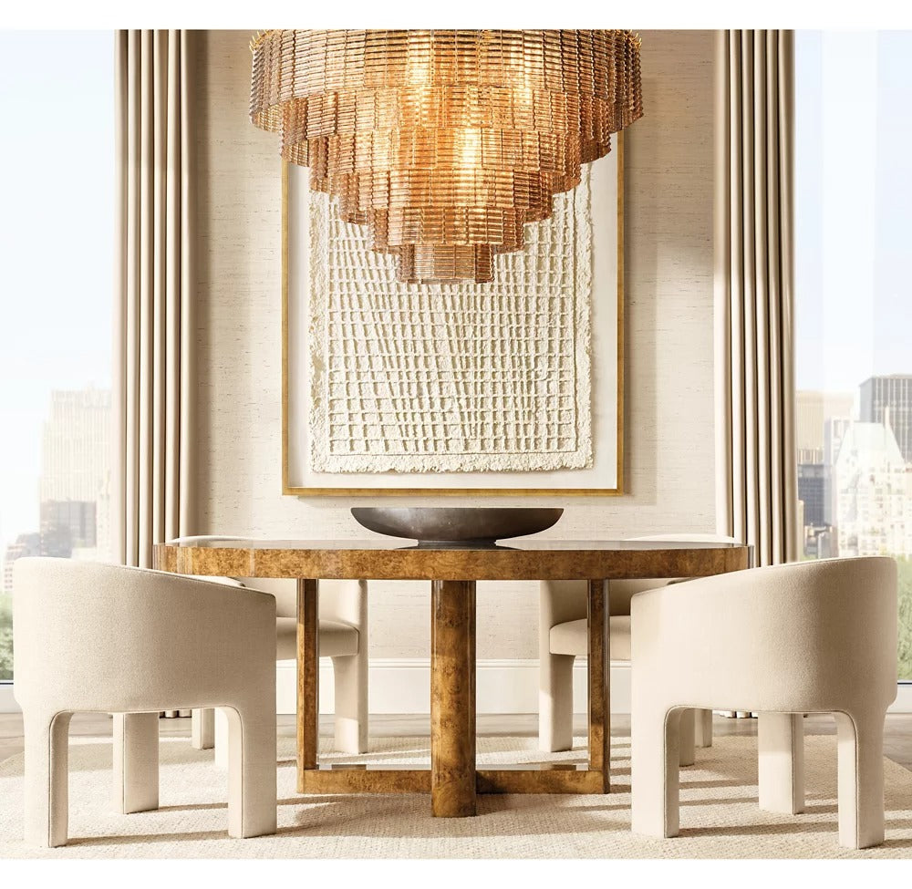Sirelle Amber Glass Round Chandelier 41"