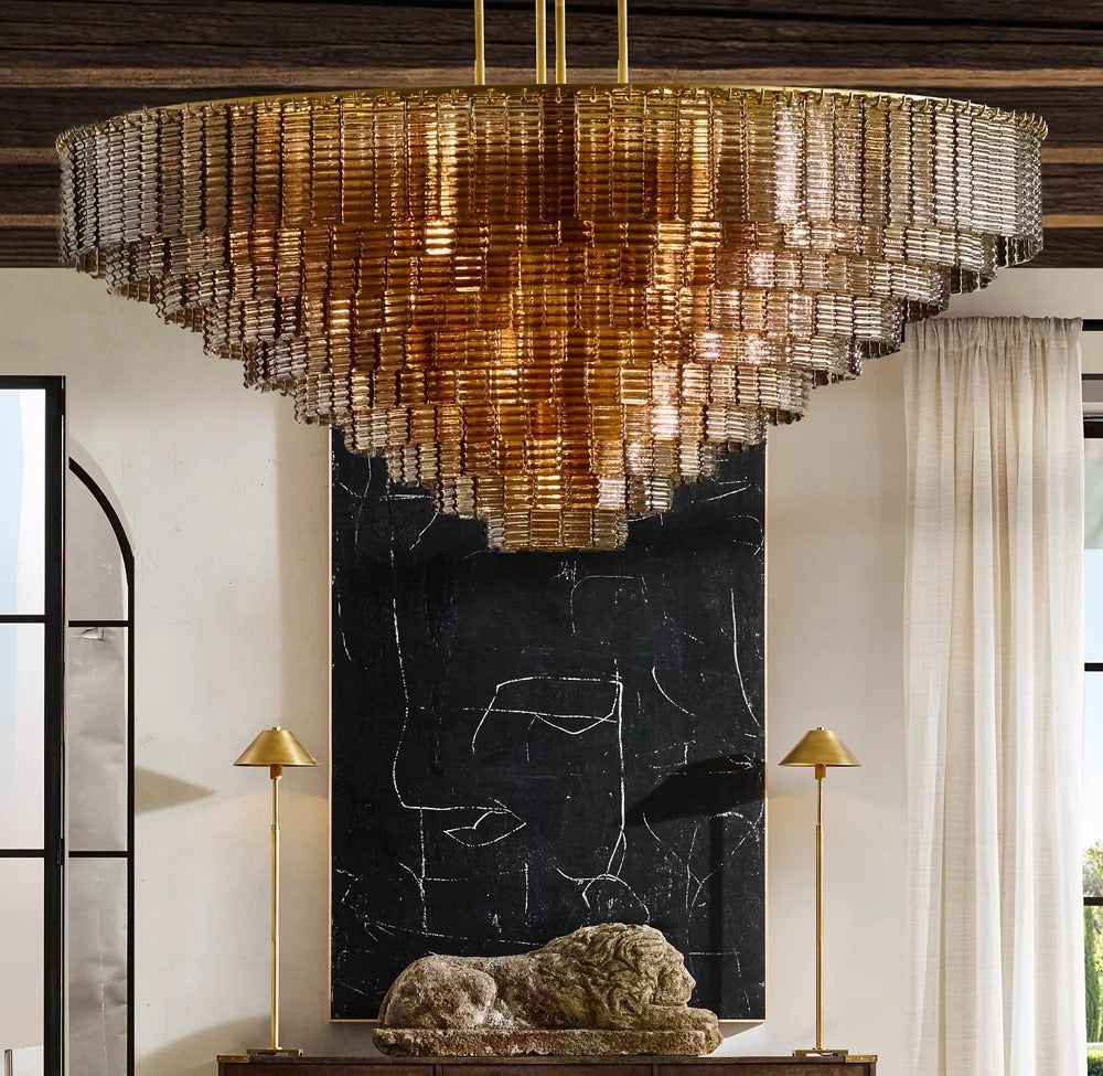 Sirelle Clear Glass Round Chandelier 41"