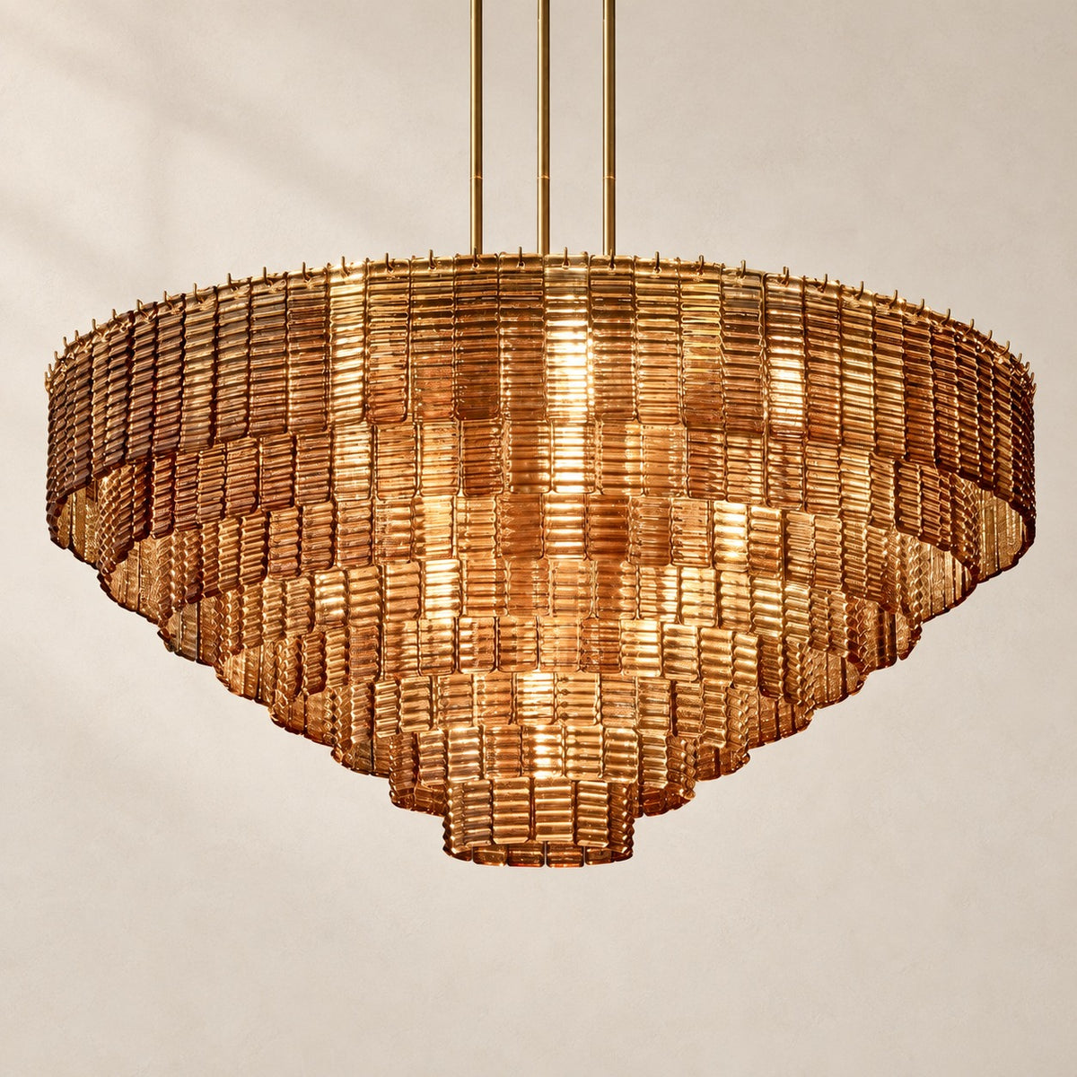 Sirelle Amber Glass Round Chandelier 52"