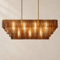 Sirelle Amber Glass Rectangular Chandelier 59"