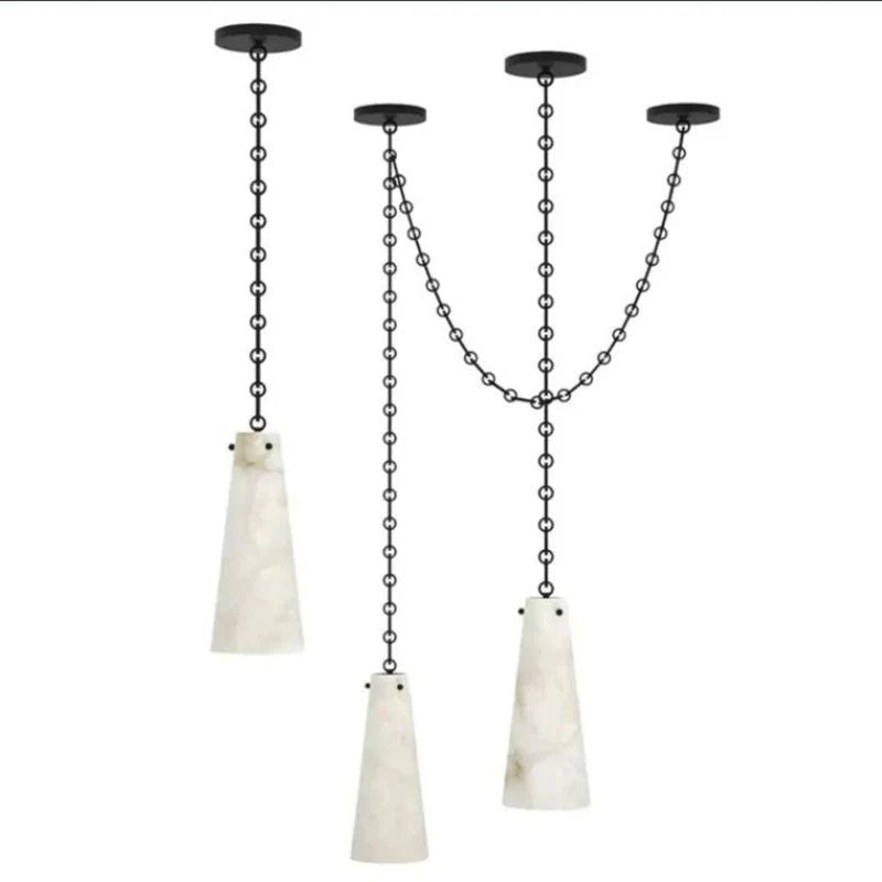 Stella 3-Light Vintage Cluster Alabaster Chandelier