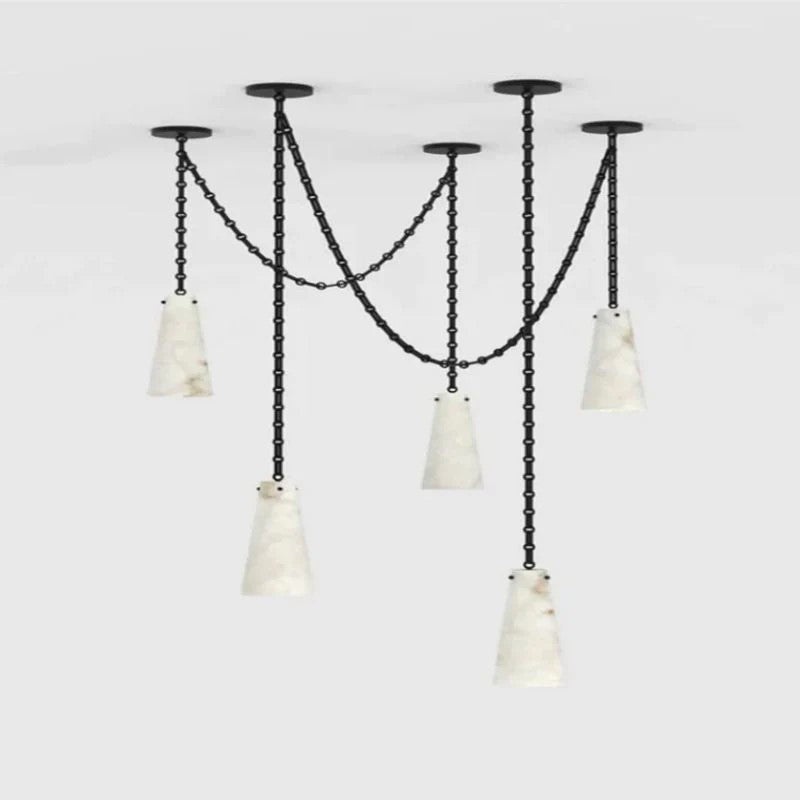 Stella 5-Light Vintage Cluster Alabaster Chandelier
