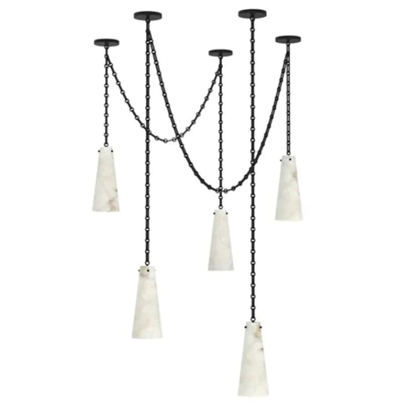 Stella 5-Light Vintage Cluster Alabaster Chandelier