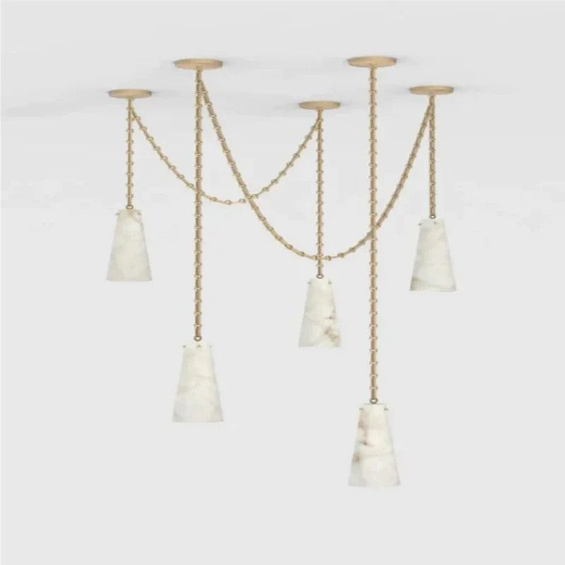 Stella 5-Light Vintage Cluster Alabaster Chandelier