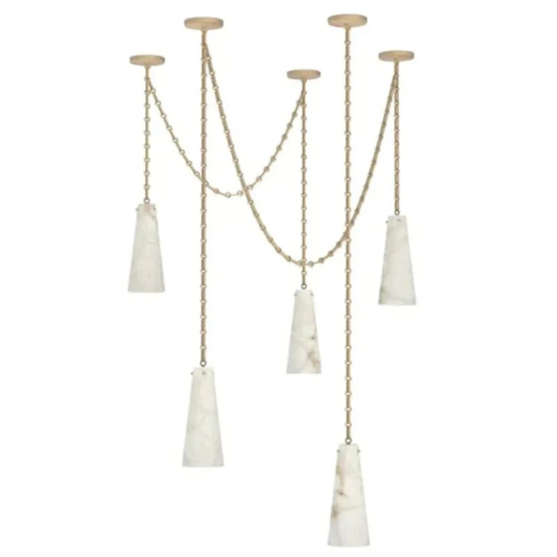 Stella 5-Light Vintage Cluster Alabaster Chandelier