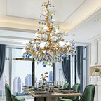 Colorful Glaze Flower Crystal Branch Chandelier