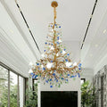 Colorful Glaze Flower Crystal Branch Chandelier