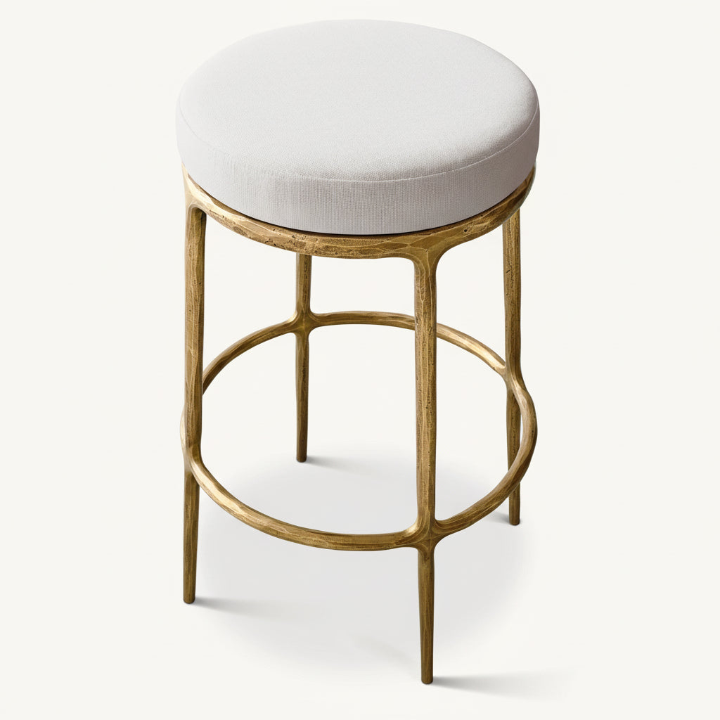 Thadeus Backless Fabric Swivel Bar and Counter Stool Living Room