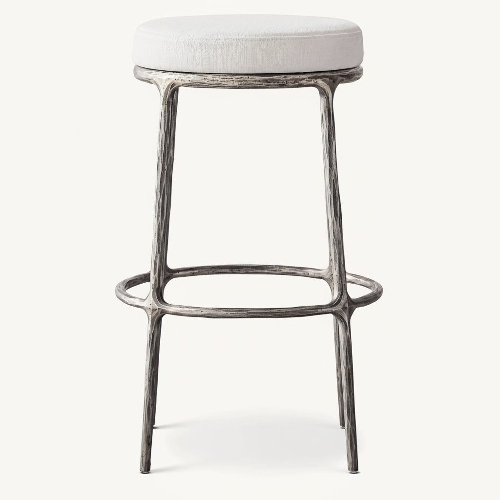 Thadeus Backless Fabric Swivel Bar and Counter Stool Living Room