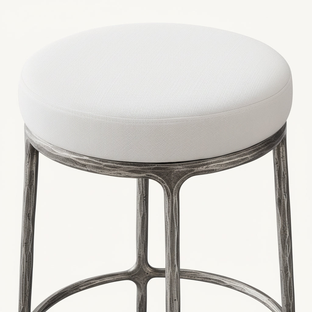 Thadeus Backless Fabric Swivel Bar and Counter Stool Living Room