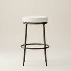 Thadeus Backless Fabric Swivel Bar and Counter Stool Living Room