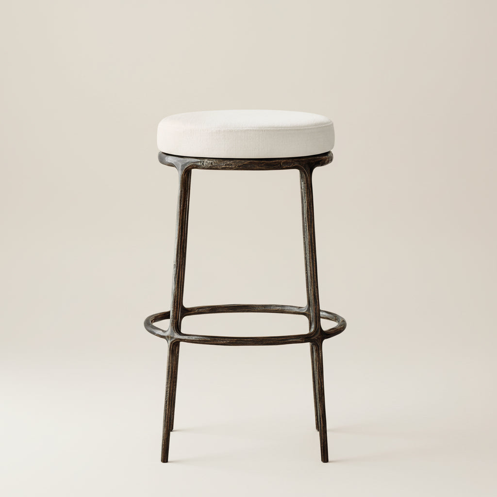 Thadeus Backless Fabric Swivel Bar and Counter Stool Living Room