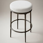 Thadeus Backless Fabric Swivel Bar and Counter Stool Living Room