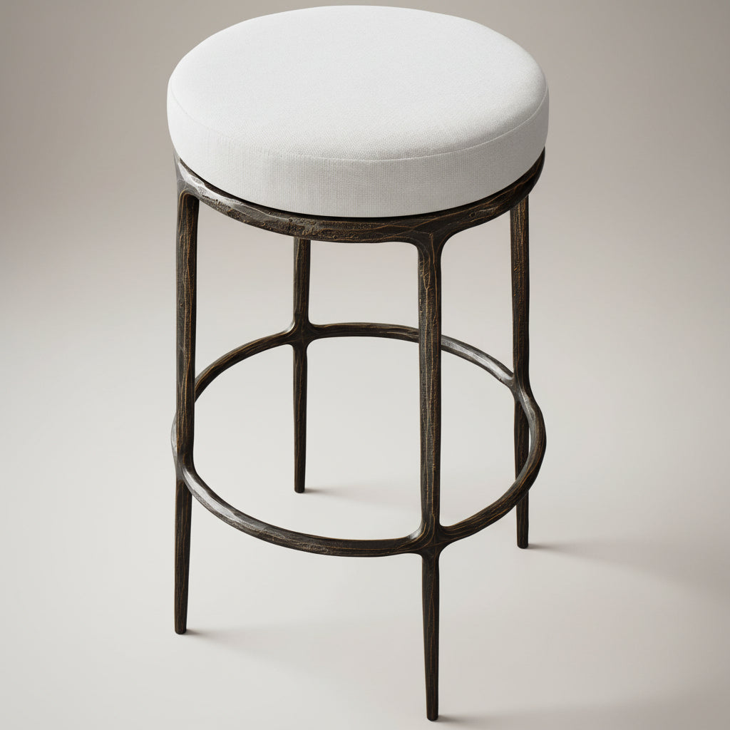 Thadeus Backless Fabric Swivel Bar and Counter Stool Living Room
