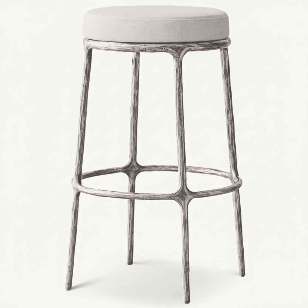 Thadeus Backless Fabric Swivel Bar and Counter Stool Living Room