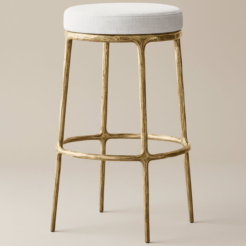 Thadeus Backless Fabric Swivel Bar and Counter Stool Living Room