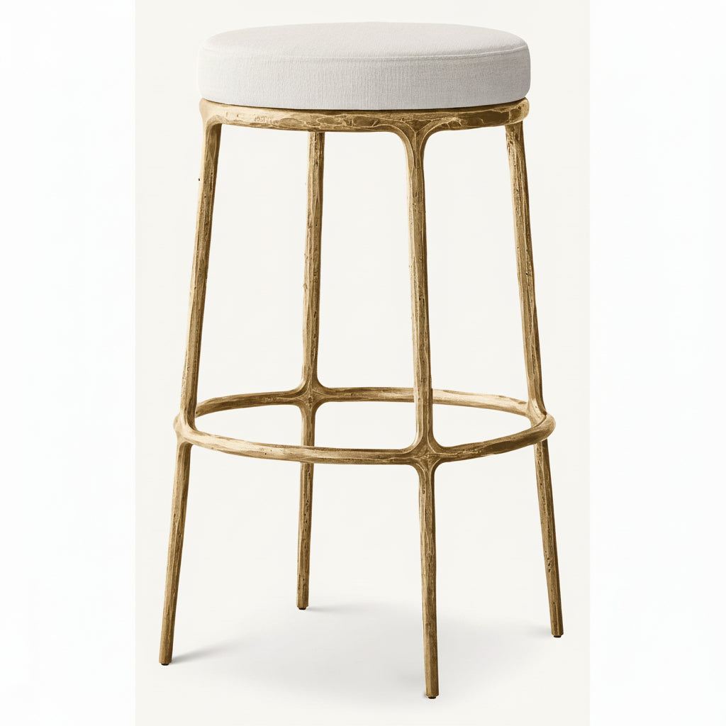 Thadeus Backless Fabric Swivel Bar and Counter Stool Living Room