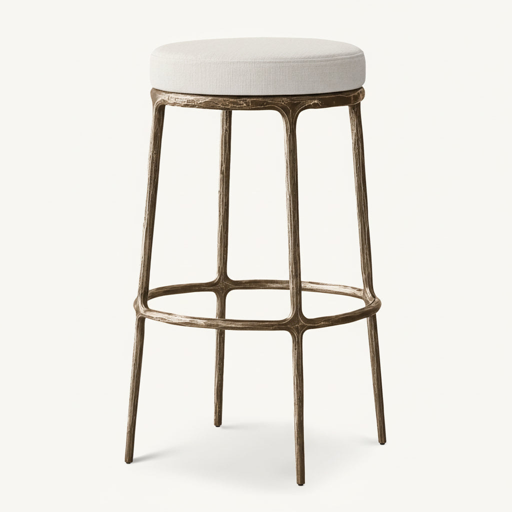 Thadeus Backless Fabric Swivel Bar and Counter Stool Living Room