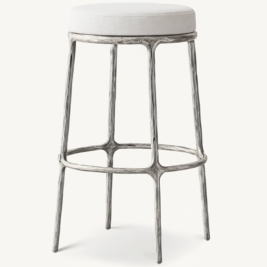Thadeus Backless Fabric Swivel Bar and Counter Stool Living Room