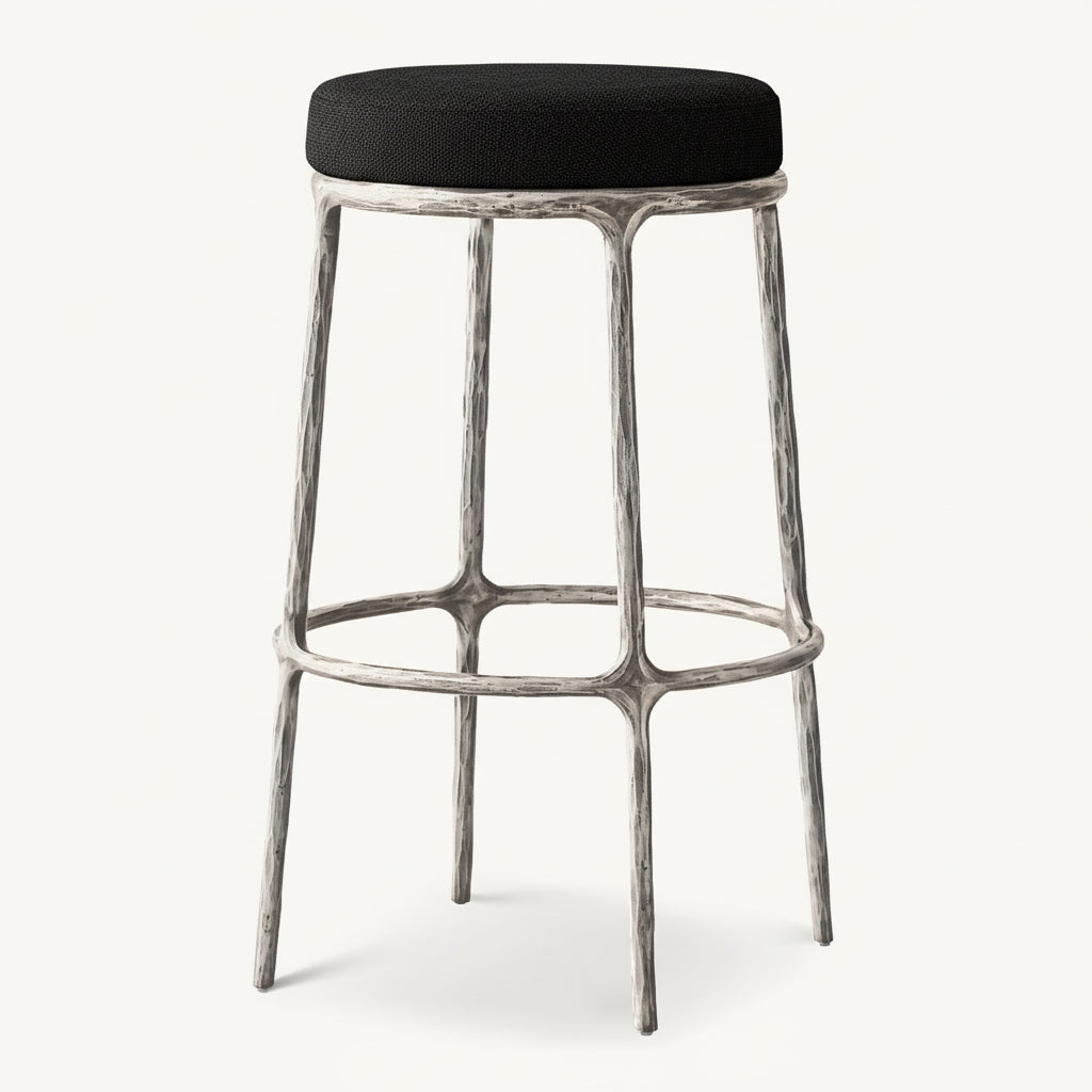 Thadeus Backless Fabric Swivel Bar and Counter Stool Living Room