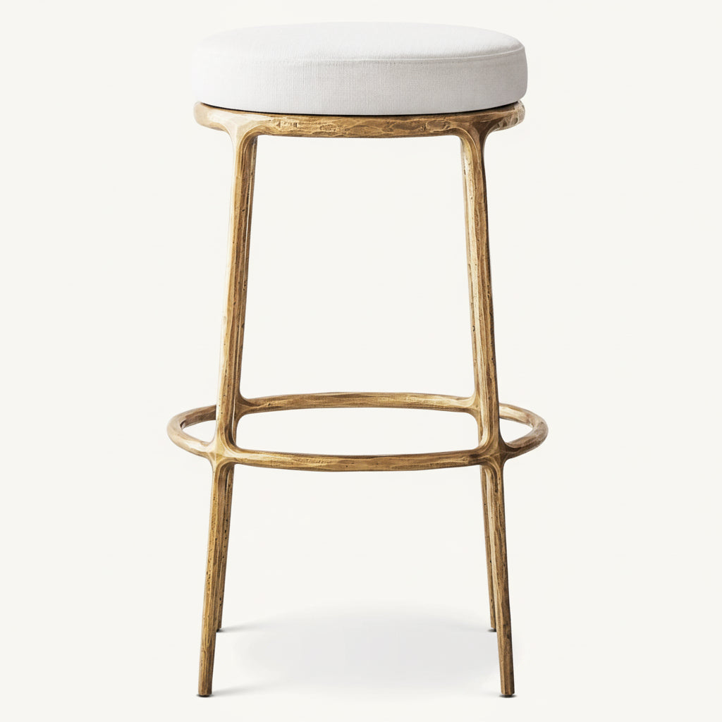 Thadeus Backless Fabric Swivel Bar and Counter Stool Living Room