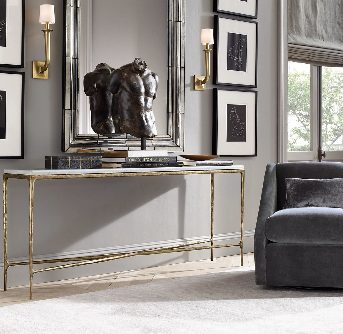 Thadson Marble Console Table 36" 48" 60" 72"