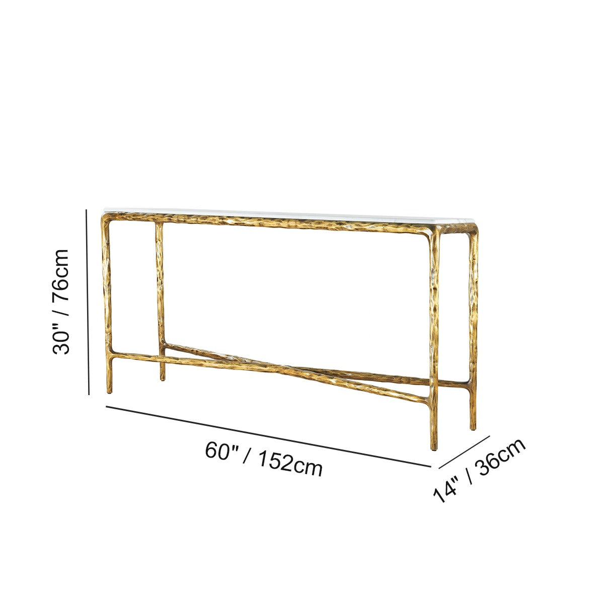 Thadson Marble Console Table 36" 48" 60" 72"