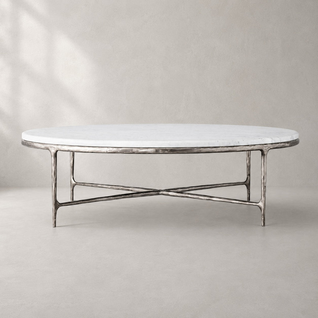 Thadson Marble Round Coffee Table 36" 55"
