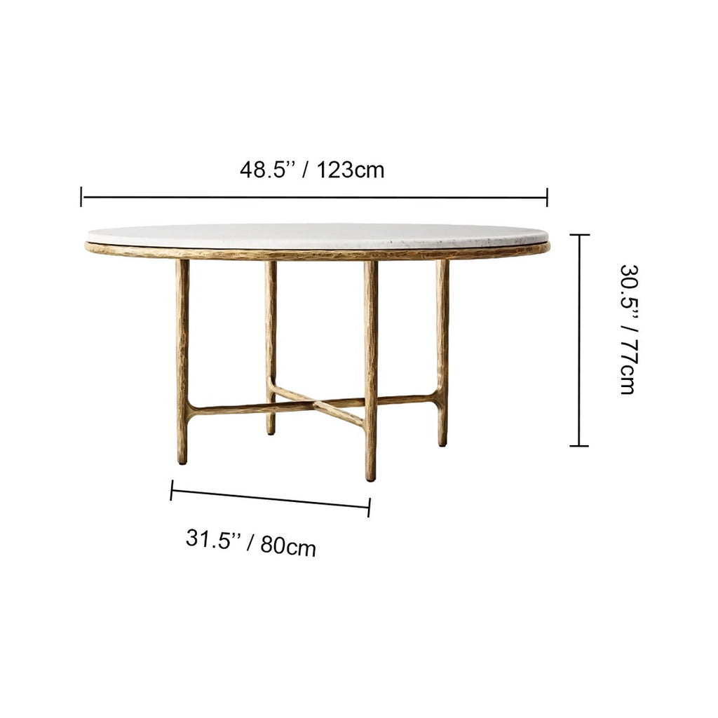 Thadson Marble Round Dining Table 48" 60"