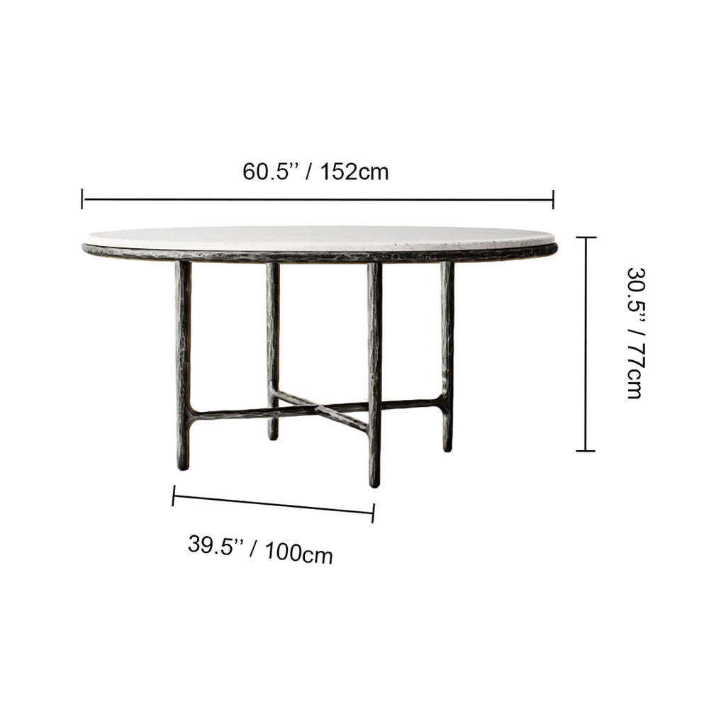 Thadson Marble Round Dining Table 48" 60"