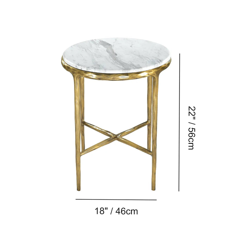 Thadson Marble Round Side Table 12" 18" 22"