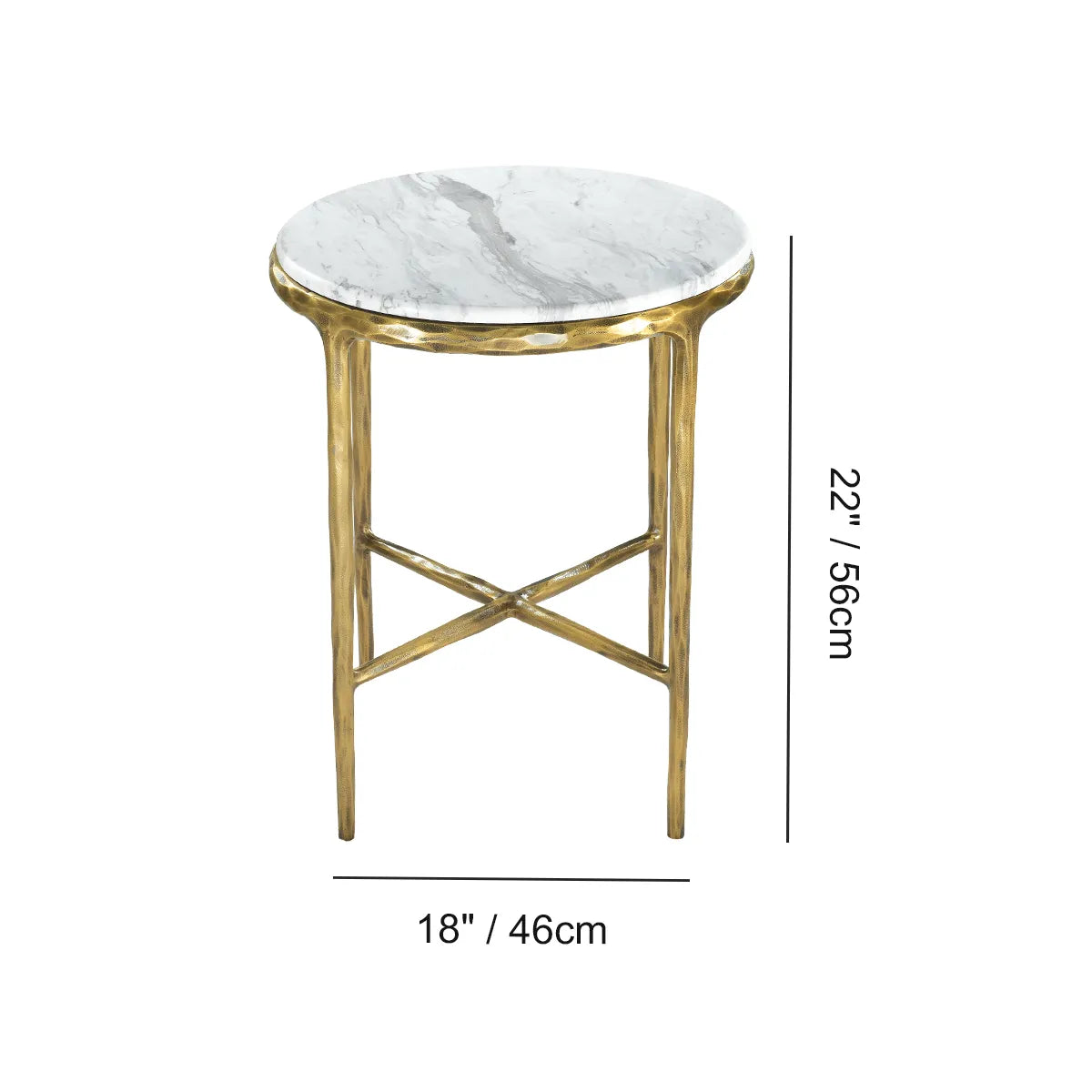 Thadson Marble Round Side Table 12" 18" 22"