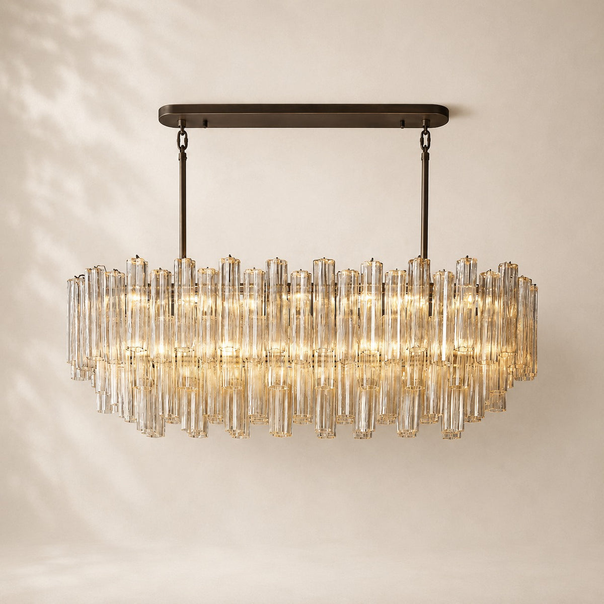 Trovelli Glass Linear Chandelier 54"