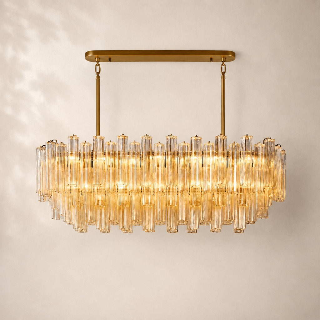 Trovelli Glass Linear Chandelier 54"