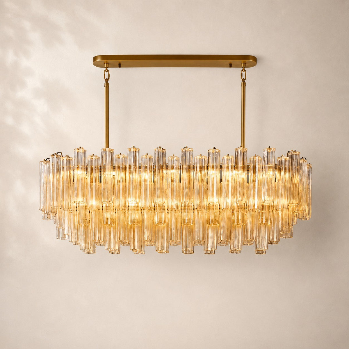 Trovelli Glass Linear Chandelier 54"