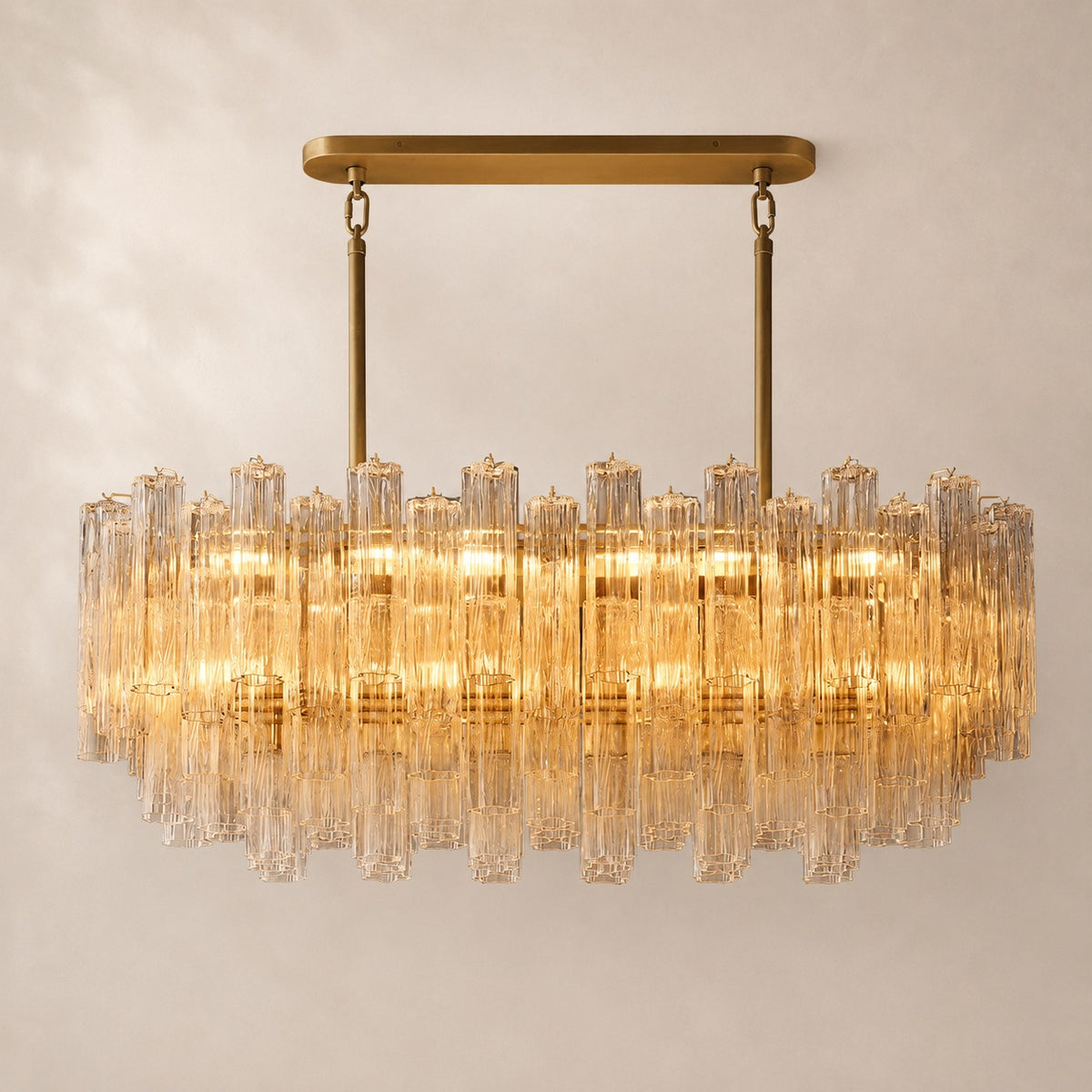 Trovelli Glass Linear Chandelier 54"